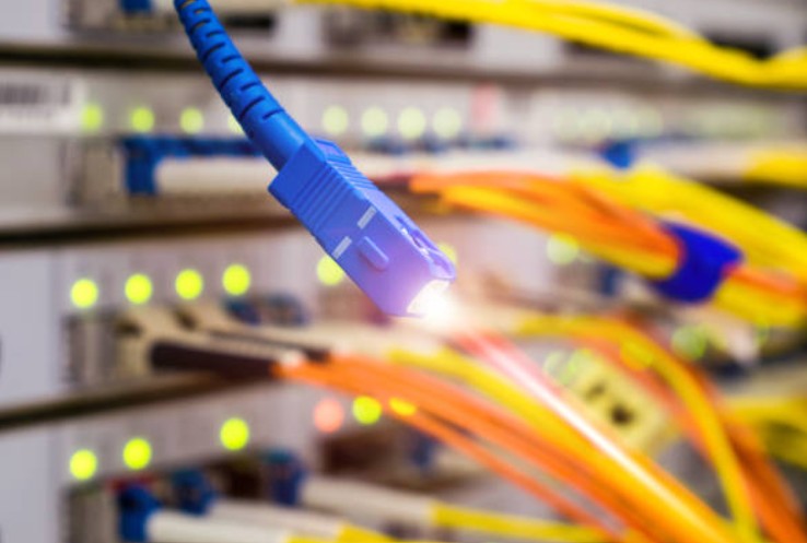 Fiber optic cable glowing ends