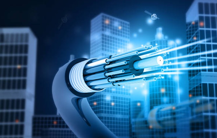 Fiber optic cable cross-section with high speed connectivity